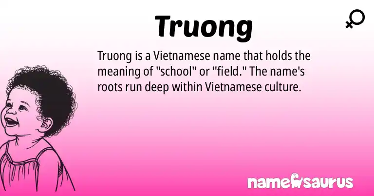 Infographic about Truong name meaning, Truong is a name from Vietnamese origin(s).