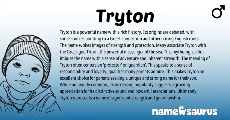 Infographic about Tryton name meaning, Tryton is a name from Greek origin(s).