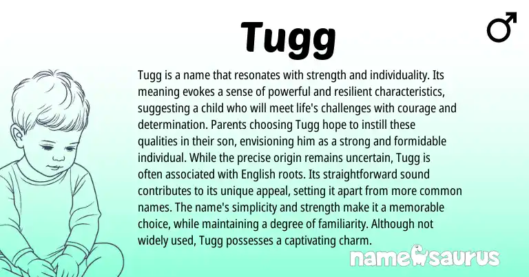 Infographic about Tugg name meaning, Tugg is a name from Other origin(s).