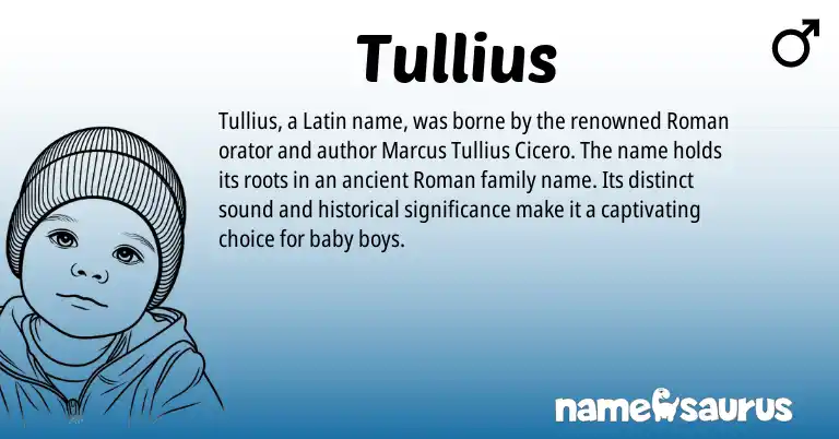 Infographic about Tullius name meaning, Tullius is a name from Roman, Latin origin(s).