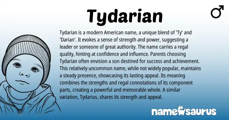Infographic about Tydarian name meaning, Tydarian is a name from Other origin(s).