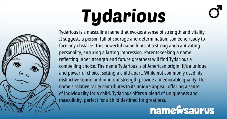 Infographic about Tydarious name meaning, Tydarious is a name from Other origin(s).