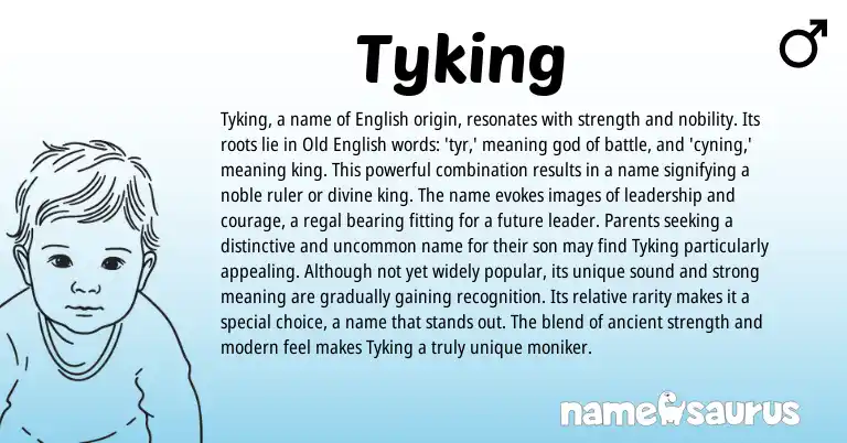 Infographic about Tyking name meaning, Tyking is a name from English origin(s).