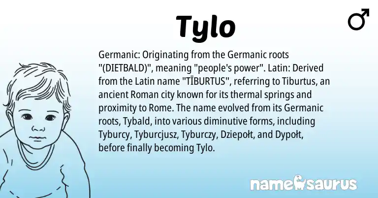 Infographic about Tylo name meaning, Tylo is a name from Roman, Germanic, Latin origin(s).