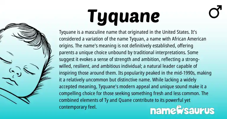 Infographic about Tyquane name meaning, Tyquane is a name from American, African origin(s).