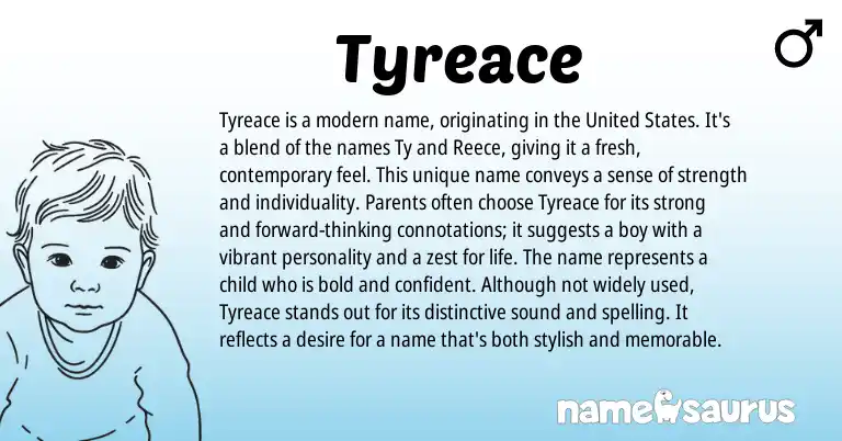 Infographic about Tyreace name meaning, Tyreace is a name from Other origin(s).