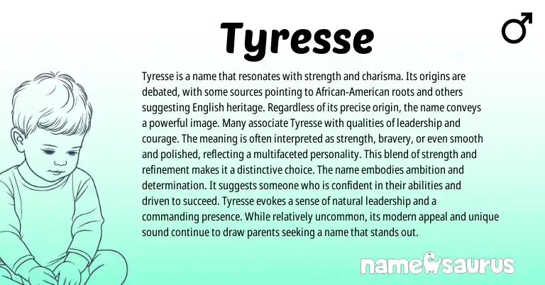 Infographic about Tyresse name meaning, Tyresse is a name from Other origin(s).