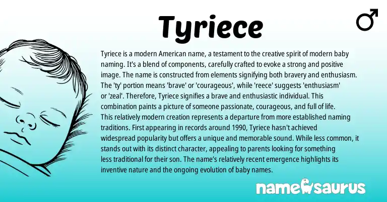 Infographic about Tyriece name meaning, Tyriece is a name from Other origin(s).