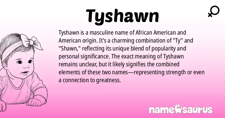 Infographic about Tyshawn name meaning, Tyshawn is a name from African American, American origin(s).
