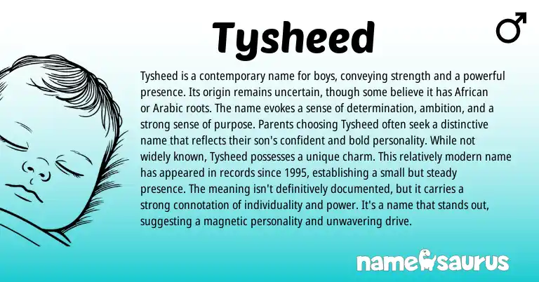 Infographic about Tysheed name meaning, Tysheed is a name from Other origin(s).