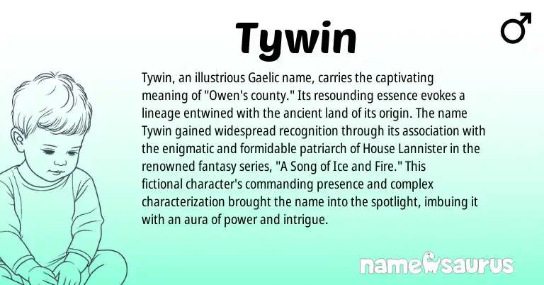Infographic about Tywin name meaning, Tywin is a name from Gaelic origin(s).