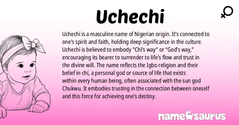 Infographic about Uchechi name meaning, Uchechi is a name from Nigerian origin(s).