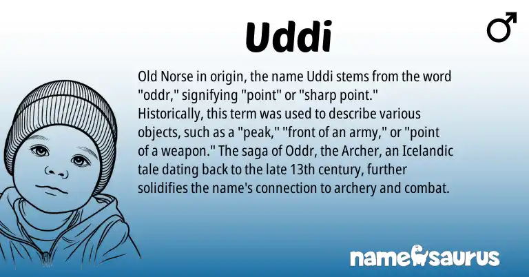 Infographic about Uddi name meaning, Uddi is a name from Old Norse, Icelandic origin(s).