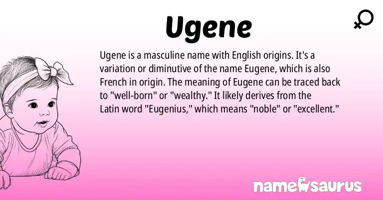 Infographic about Ugene name meaning, Ugene is a name from English origin(s).
