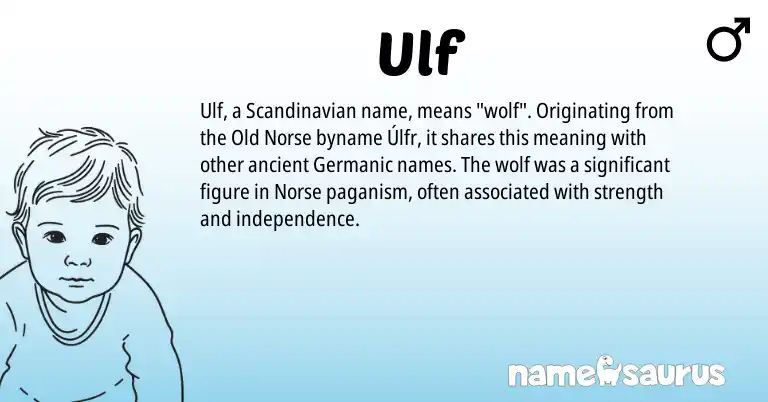 Infographic about Ulf name meaning, Ulf is a name from Scandinavian, Germanic, Old Norse, Norse origin(s).