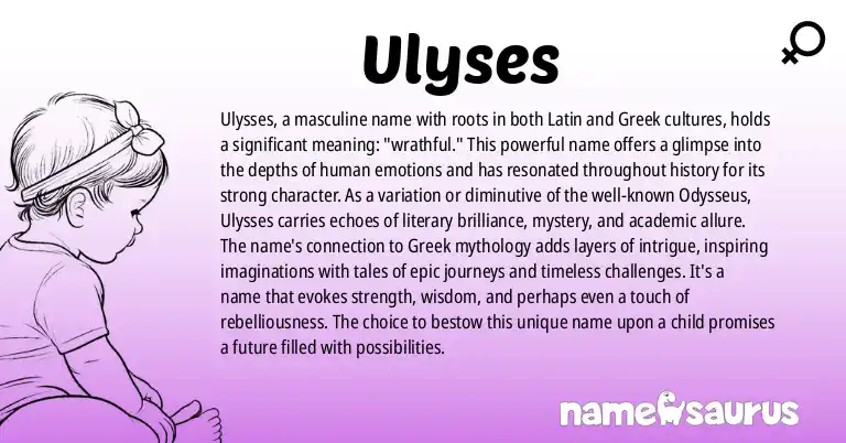 Infographic about Ulyses name meaning, Ulyses is a name from Latin, Greek origin(s).