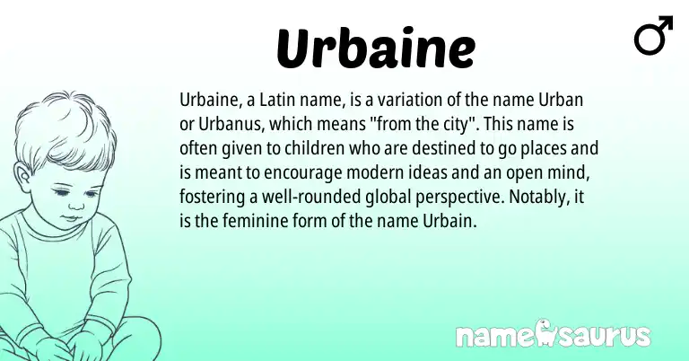 Infographic about Urbaine name meaning, Urbaine is a name from Latin origin(s).