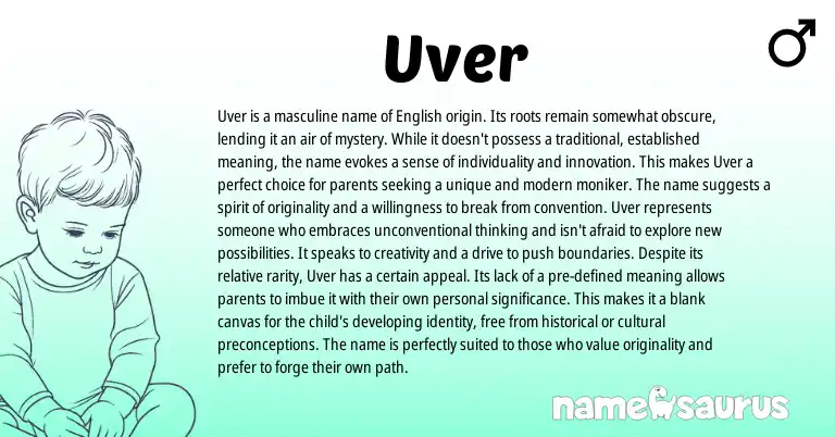 Infographic about Uver name meaning, Uver is a name from English origin(s).