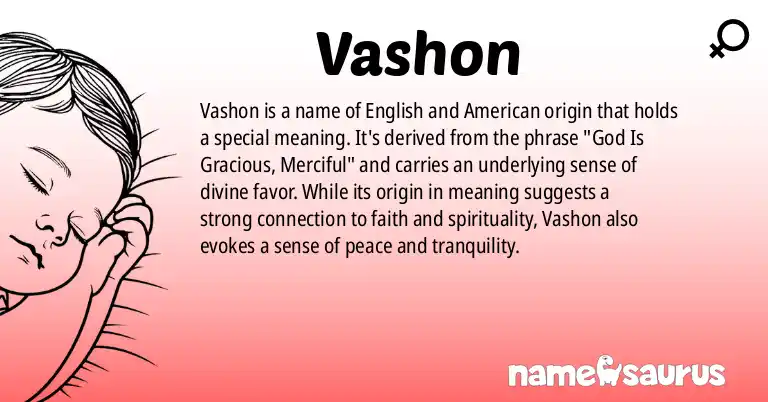 Infographic about Vashon name meaning, Vashon is a name from English, American origin(s).