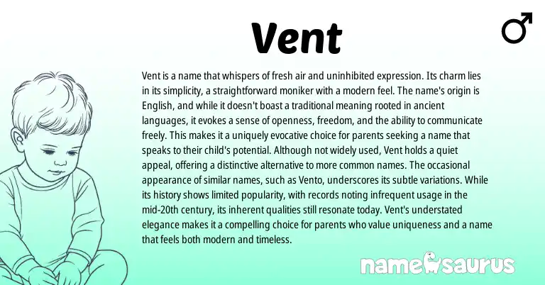 Infographic about Vent name meaning, Vent is a name from Other origin(s).