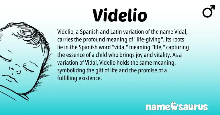 Infographic about Videlio name meaning, Videlio is a name from Spanish, Latin origin(s).