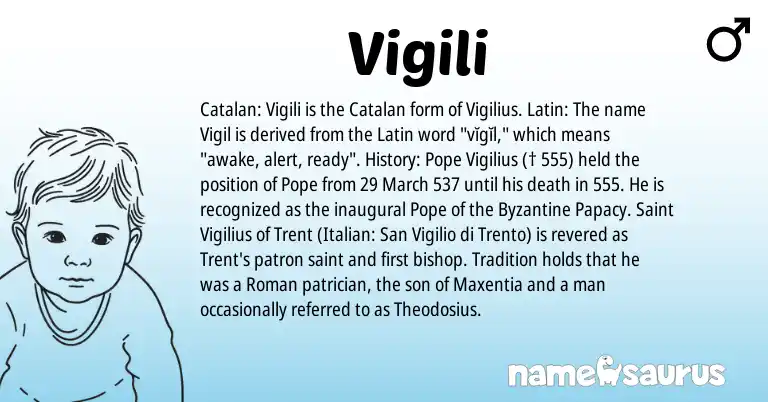 Infographic about Vigili name meaning, Vigili is a name from Roman, Latin, Catalan, Italian origin(s).