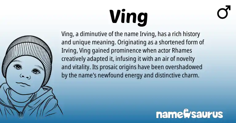 Infographic about Ving name meaning, Ving is a name from N/A origin(s).