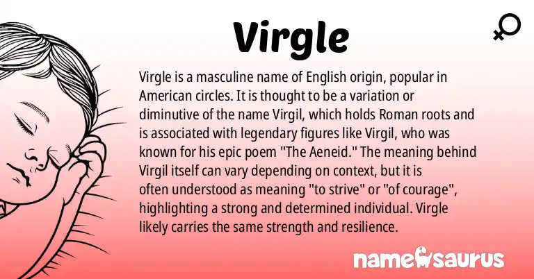 Infographic about Virgle name meaning, Virgle is a name from English (American) origin(s).