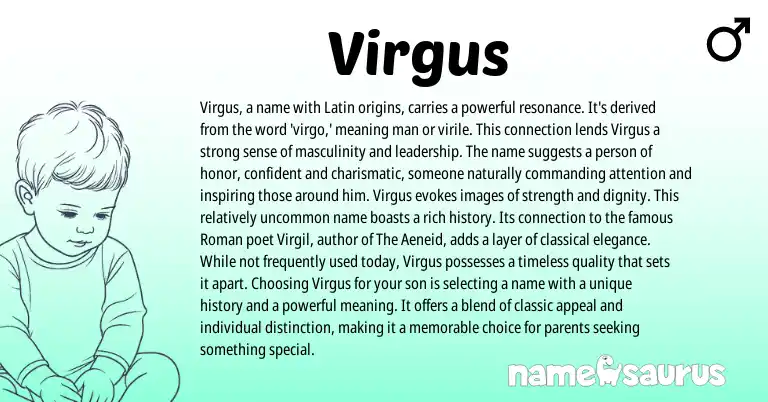 Infographic about Virgus name meaning, Virgus is a name from Latin origin(s).