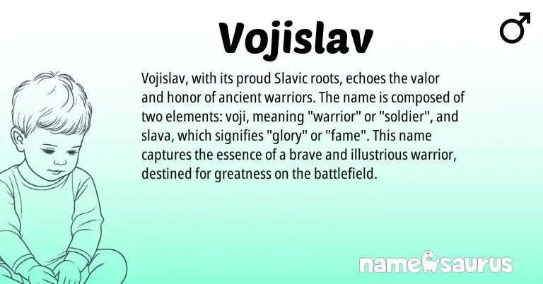 Infographic about Vojislav name meaning, Vojislav is a name from Slavic origin(s).