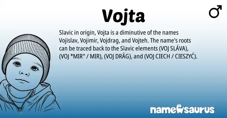 Infographic about Vojta name meaning, Vojta is a name from Slavic origin(s).