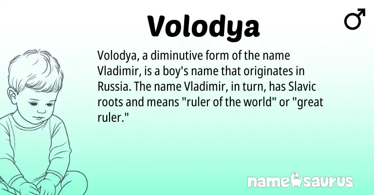 Infographic about Volodya name meaning, Volodya is a name from Slavic origin(s).
