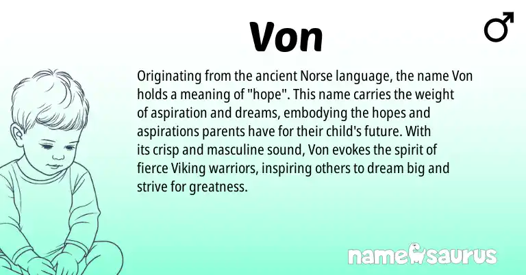 Infographic about Von name meaning, Von is a name from Norse origin(s).