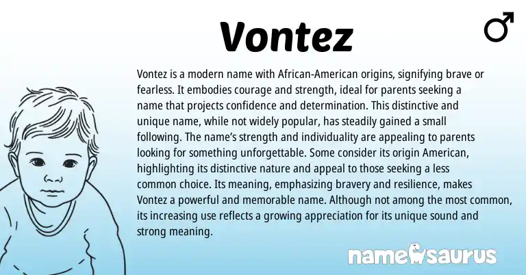 Infographic about Vontez name meaning, Vontez is a name from Other origin(s).