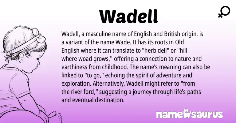 Infographic about Wadell name meaning, Wadell is a name from English, British origin(s).