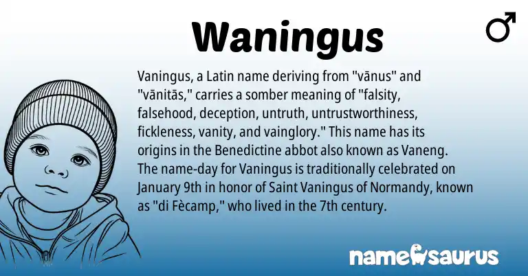Infographic about Waningus name meaning, Waningus is a name from Latin origin(s).