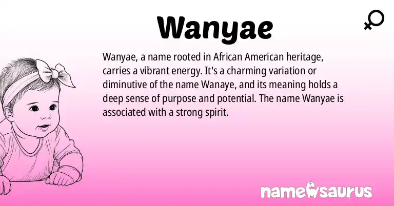 Infographic about Wanyae name meaning, Wanyae is a name from African American origin(s).