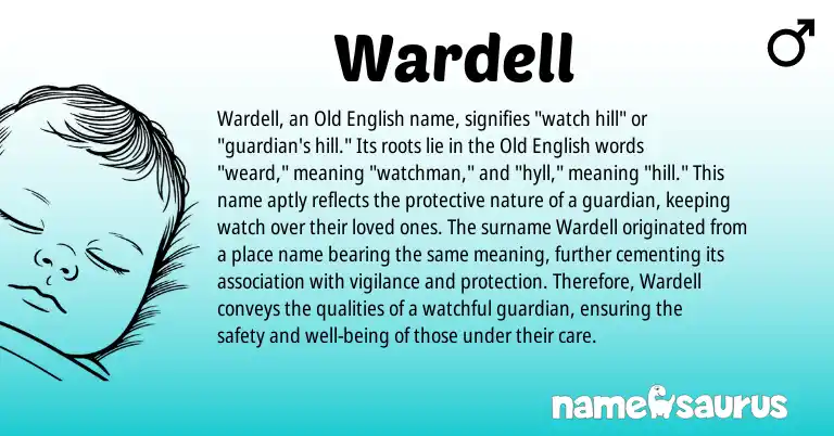 Infographic about Wardell name meaning, Wardell is a name from Old English origin(s).