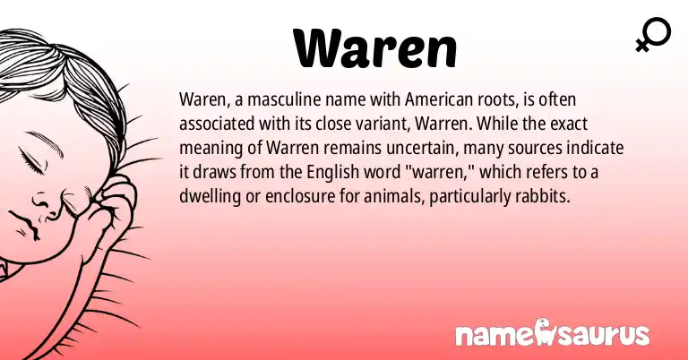 Infographic about Waren name meaning, Waren is a name from American origin(s).