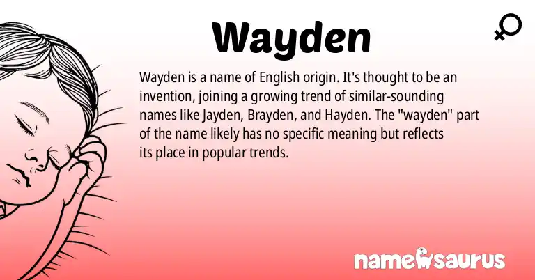 Infographic about Wayden name meaning, Wayden is a name from English origin(s).