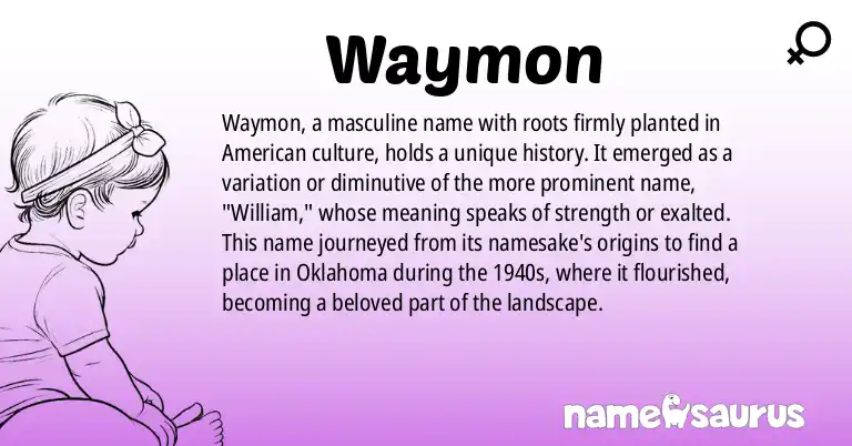 Infographic about Waymon name meaning, Waymon is a name from American origin(s).