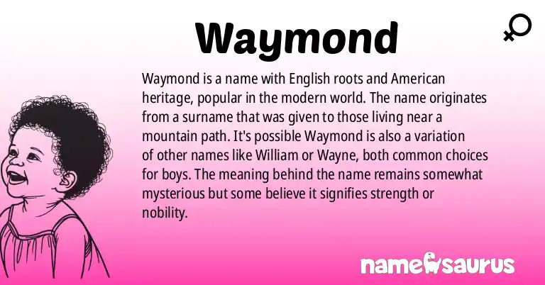 Infographic about Waymond name meaning, Waymond is a name from English (American) origin(s).