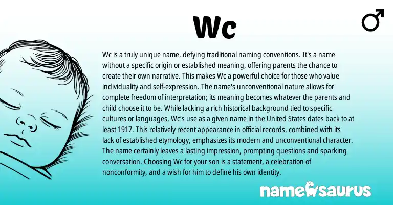 Infographic about Wc name meaning, Wc is a name from Other origin(s).