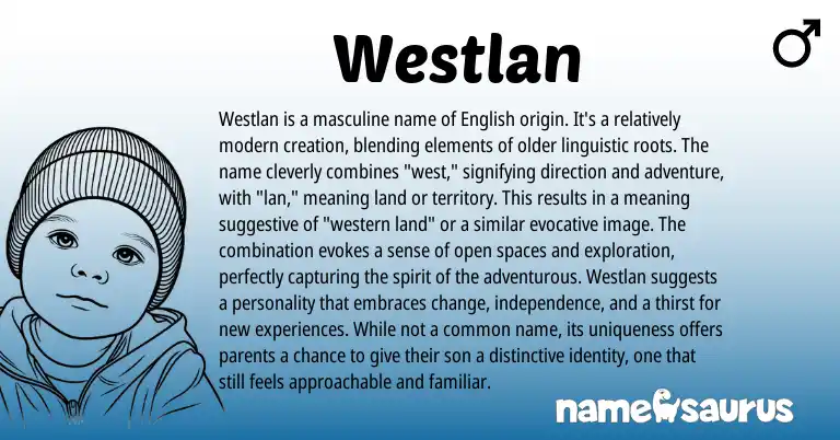 Infographic about Westlan name meaning, Westlan is a name from English origin(s).