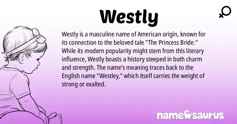 Infographic about Westly name meaning, Westly is a name from American origin(s).