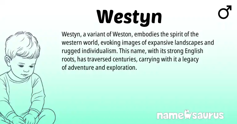 Infographic about Westyn name meaning, Westyn is a name from English origin(s).