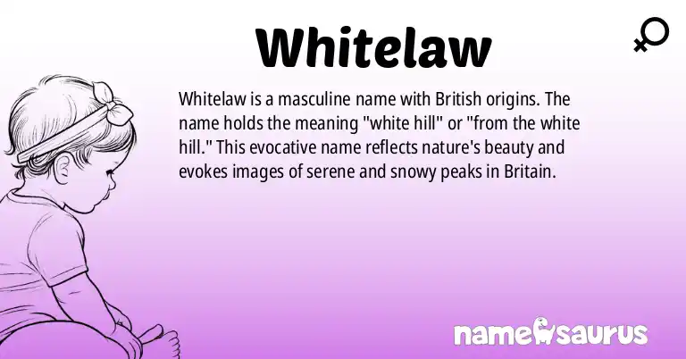 Infographic about Whitelaw name meaning, Whitelaw is a name from British origin(s).