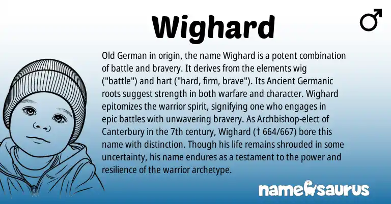 Infographic about Wighard name meaning, Wighard is a name from Old German, Ancient Germanic origin(s).