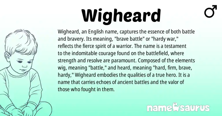 Infographic about Wigheard name meaning, Wigheard is a name from English origin(s).