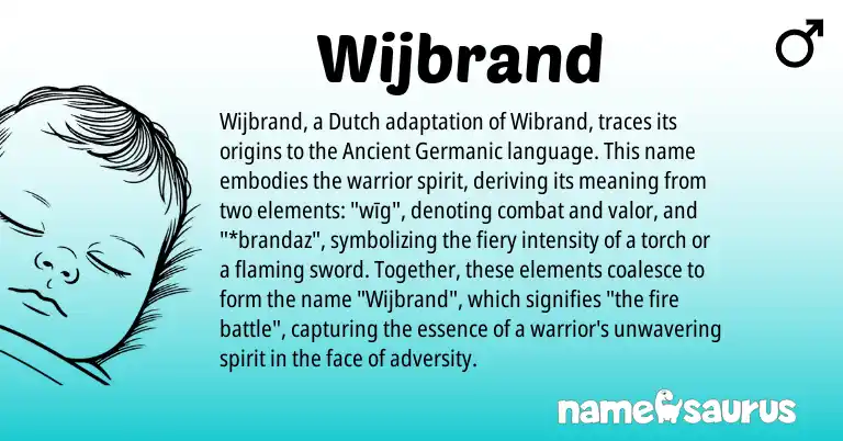 Infographic about Wijbrand name meaning, Wijbrand is a name from Dutch, Ancient Germanic origin(s).